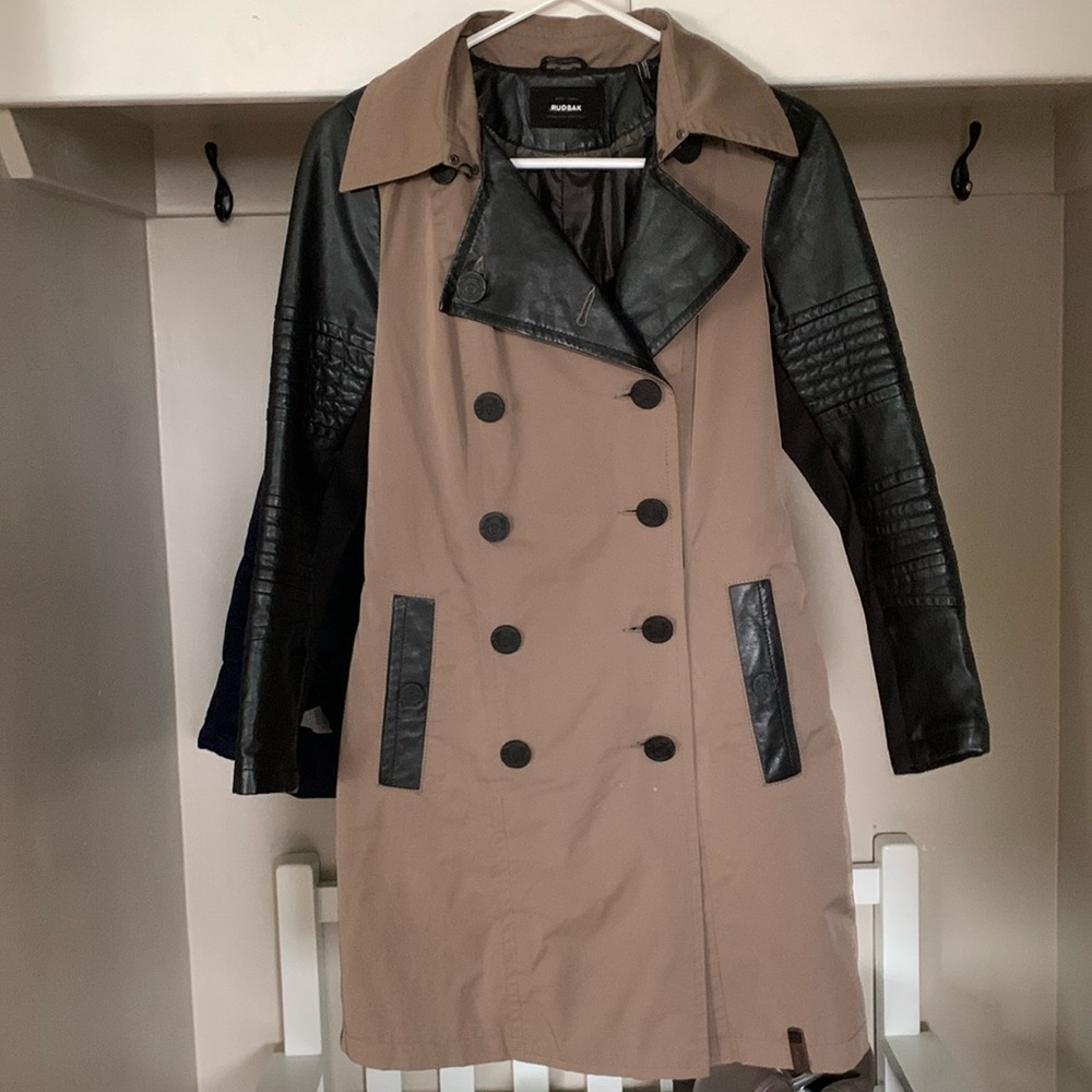 RUDSAK Two-Tone Trench Coat in Brown and Black